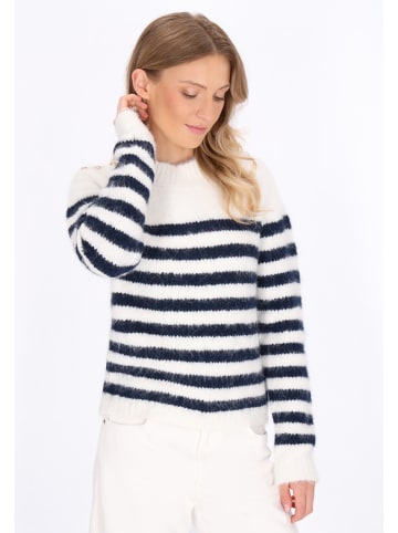 DreiMaster Women Sweater in offwhite navy