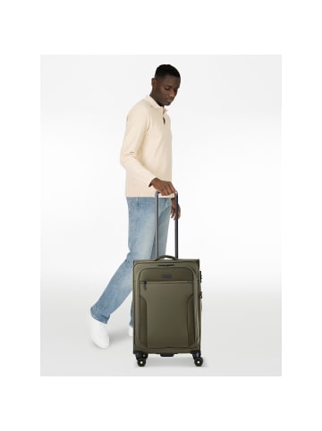D&N Travel Line 9704 4 Rollen Trolley M 68 cm mit Dehnfalte olive
