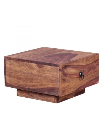 FineBuy Nachttisch in Braun / Sheesham / 40x40x25