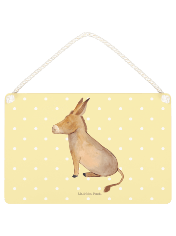 Mr. & Mrs. Panda Schild Esel ohne Spruch in Gelb Pastell