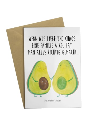 Mr. & Mrs. Panda Beileidskarte Avocado Pärchen mit Spruch in Weiß