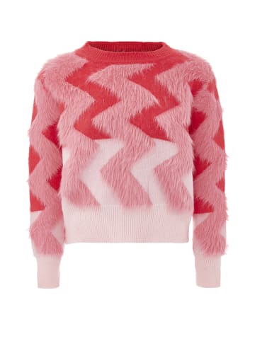 Swirly Damen Strickpullover in Pink Mehrfarbig