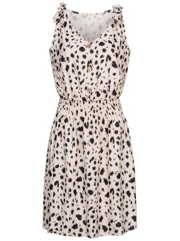 Cloud5ive Cloud5ive Dress with buttons and knot details animal print in beige/black