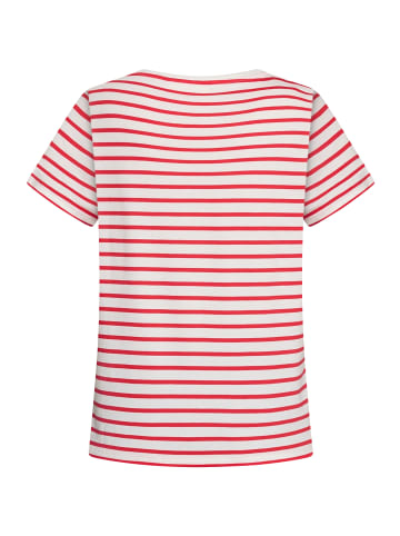 CARTOON Kurzarm-Shirt mit Rundhalsausschnitt in Cream/Red