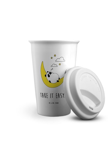 Mr. & Mrs. Panda Thermobecher Panda Easy mit Spruch in Weiß