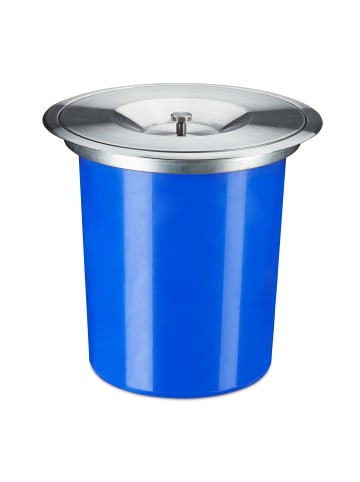 relaxdays Mülleimer für Arbeitsplatte in Blau - 5l Volumen