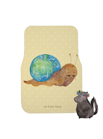 Mr. & Mrs. Panda Fußmatte Fürs Auto Schnecke Sir ohne Spruch in Gelb Pastell