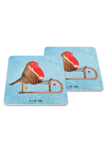 Mr. & Mrs. Panda Coaster Rotkehlchen Schlitten ohne Spruch in Eisblau