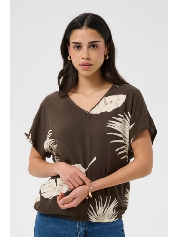 Kaffe Bluse ärmellos KAamber Loose fit in C. Brown Large Scale Leaf