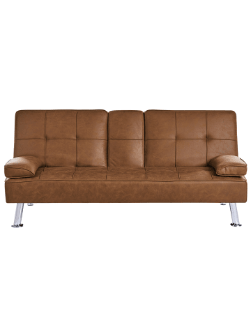 Beliani 3-tlg 3-Sitzer Sofa ROXEN in Braun/Silber