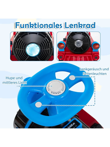 COSTWAY 3-Sitzer Elektroauto Kinderzug 12V ab 3 Jahren in Blau