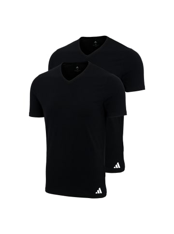 adidas 2er Pack V-Neck T-Shirt in Schwarz