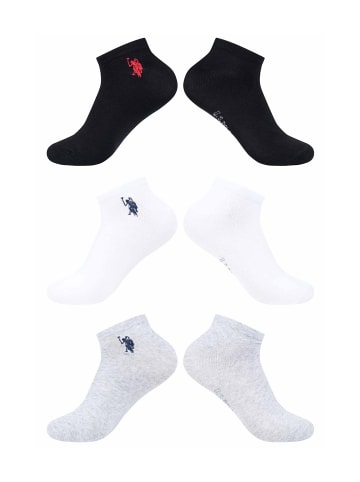 U.S. Polo Assn. U.S. POLO ASSN. Herren Kurzsocken Sneacker-Socken 6-er Pack P055 in Grau Meliert