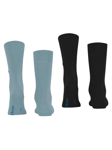 Burlington Socken 2er Pack in Schwarz/Hellblau