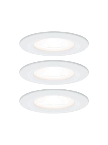 paulmann LED Einbaustrahler Set Nova 3er rund, starr, dimmbar in Weiß matt- Ø: 78mm