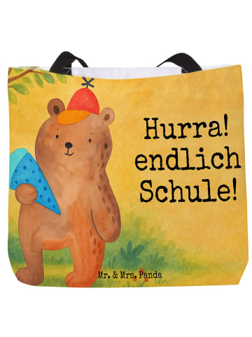 Mr. & Mrs. Panda Shopper Damen Bär Schultüte Design mit Spruch in Weiß