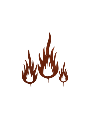 UNUS 3er Set Gartenstecker Rost Flammen in Braun