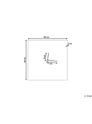 Beliani Wanduhr TOMAR in Rosa - (W) 40 x (H) 40 x (L) 2 cm