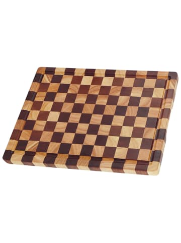 relaxdays Schneidebrett "kariert" in Natur - (B)41 x (H)2,5 x (T)30 cm