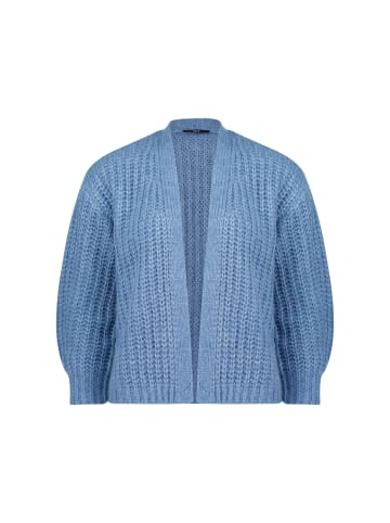 Zero  Grobstrickjacke offener Style in Middle Blue Melange