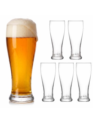 relaxdays 6x Bierglas in Transparent - 460 ml