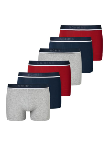 Schiesser Retro Short / Pant 95/5 Organic Cotton in Rot / Blau / Grau