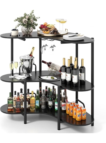 COSTWAY Bartisch Küche in Schwarz