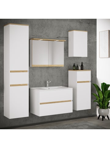 VCM  6 tlg. Badmöbel-Set mit Waschbecken Cosila-I 81 cm in Weiß