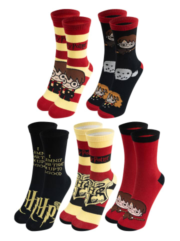 Harry Potter 5er Pack Harry Potter Comic Socken Sneaker Strümpfe in Mehrfarbig