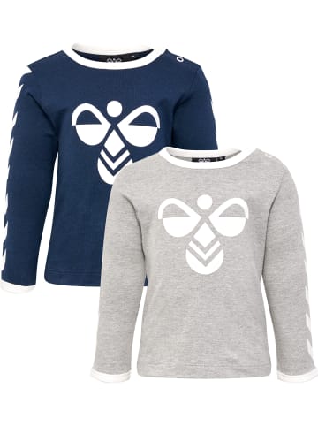 Hummel T-Shirt Hmlflipper Kinder in GREY MELANGE/BLUE NIGHTS