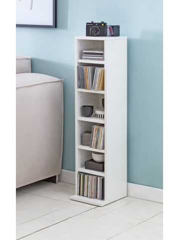 FineBuy Bücherregal in Weiß / Spanplatte / 21x20x90