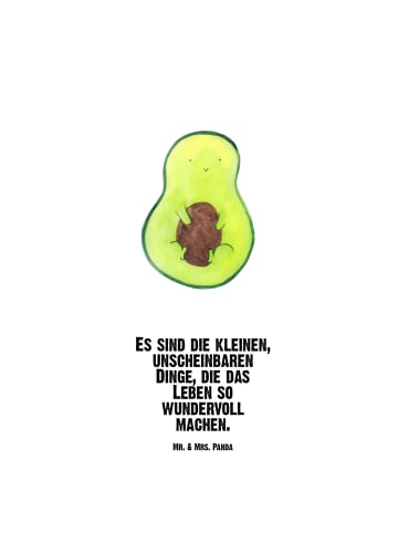 Mr. & Mrs. Panda Thermoflasche Avocado Kern mit Spruch in Weiß