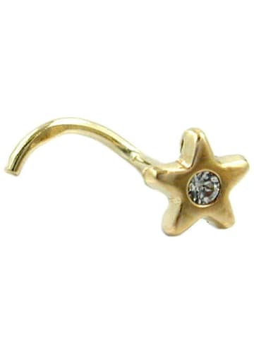 Gallay Nasenstecker 4mm Stern mit Zirkonia weiß 14Kt GOLD in gold