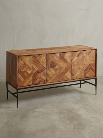 KADIMA DESIGN Sideboard 123x70x45 cm Massivholz / Metall Anrichte mit Türen