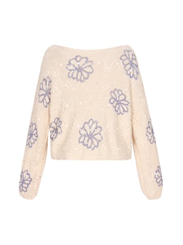 Swirly Women Sweater in Beige
