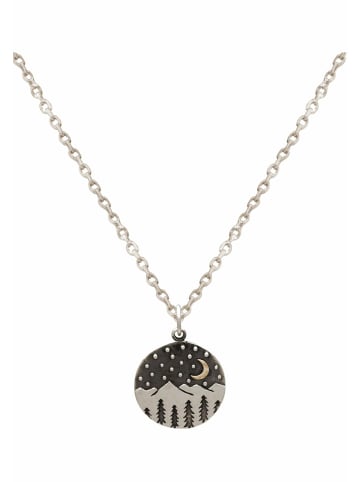 Gemshine Halskette mit Anhänger Mond, Sterne und Berge in silver coloured