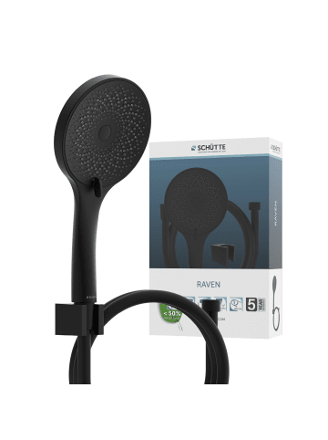 Franz Joseph Schütte RAVEN Handbrause-Set, Schwarz matt