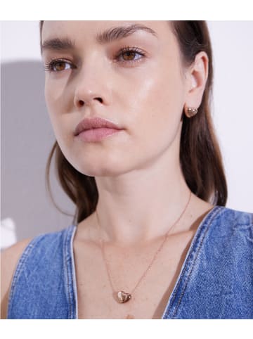 Echtzeit Ohrringe Puffy Heart in roségold