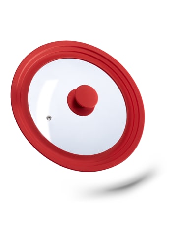 relaxdays 4x Topfdeckel in Rot - Ø22-26 cm