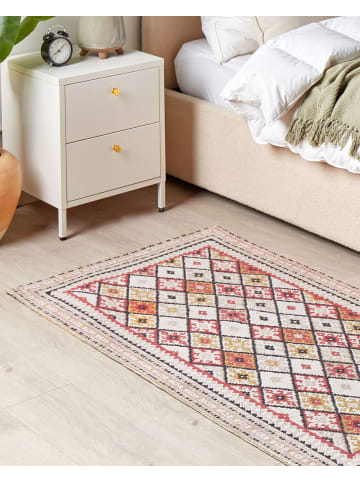 Beliani Kurzflor ANADAG in Beige/Rot/Schwarz - (W) 80 x (H) 80 x (L) 150 cm