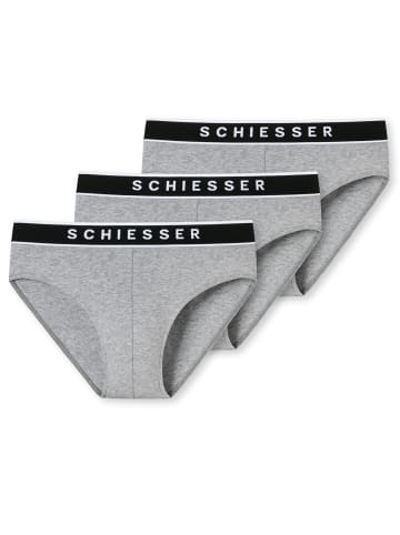 Schiesser Slips 3er Pack in Grau melange