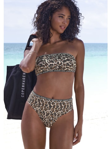 Copenhagen Studios Bandeau-Bikini-Top in braun-bedruckt