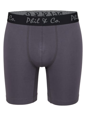 Phil & Co. Berlin  Retro Boxer Long Boxer in Beetle Green + Grey Pinstripe