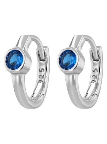 Adeliás Damen Ohrringe – Klappcreole aus 925 Silber mit Zirkonia in silber