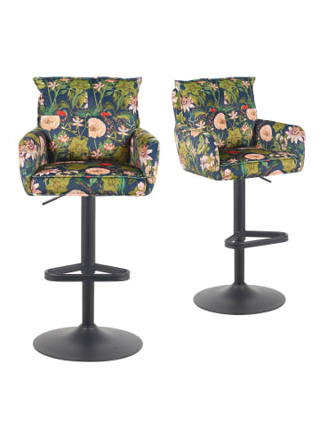 DUBI Möbel 2er-Set: Barhocker Nova in Blumen - (B)55 x (H)100 x  (T)58 cm