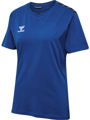 Hummel T-Shirt "Hmlauthentic Co T-Shirt S/S Woman" in Blau