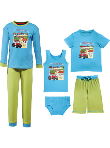 Erwin Müller Single-Jersey Jungen-Wäsche-Set 6-tlg. in türkis/grün