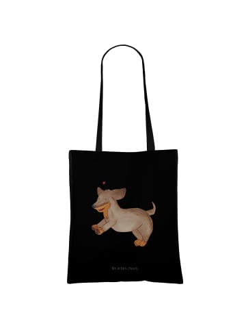 Mr. & Mrs. Panda Einkaufstasche Hund Dackel ohne Spruch in Schwarz