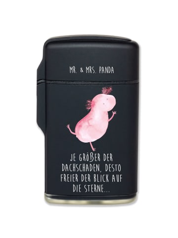 Mr. & Mrs. Panda Feuerzeug Axolotl Tanzen mit Spruch in Schwarz