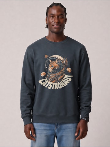 wat? Apparel Sweatshirt Catstronaut in India Ink Grey